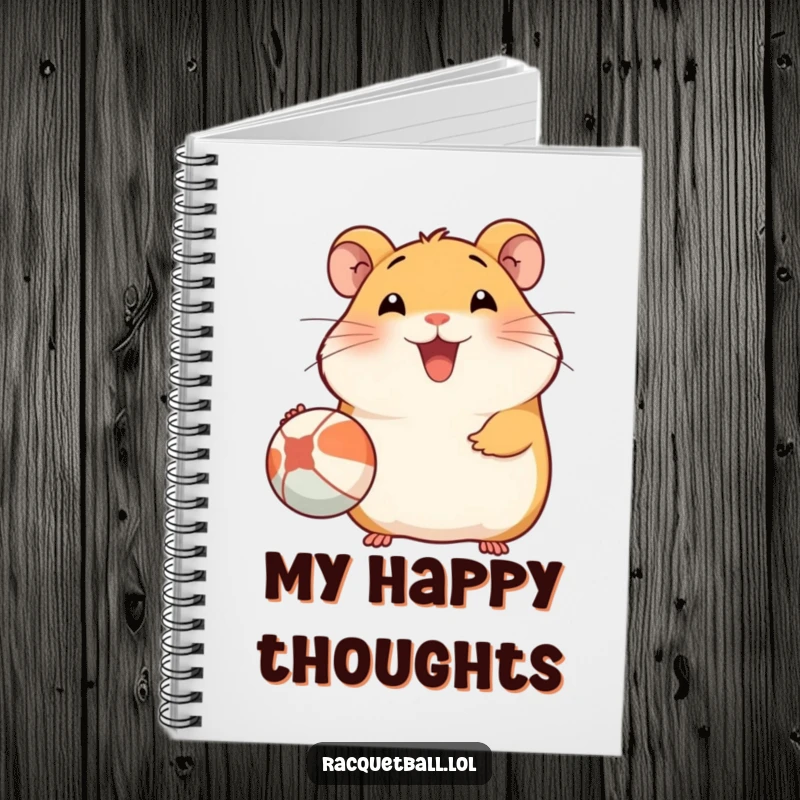 Funny Hamster Notebook: A notebook designed with a happy hamster serving a ball, perfect for jotting down cheerful thoughts and plans.