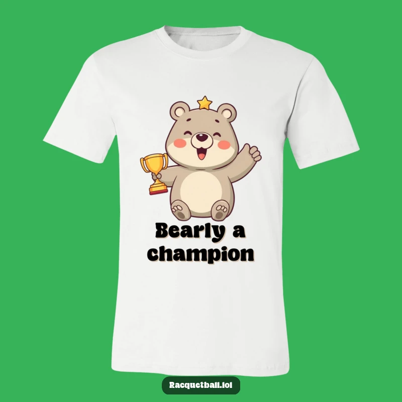Funny Bear Victory Point T-Shirt: Tiny Trophy Champ Tee, Hilarious Gift