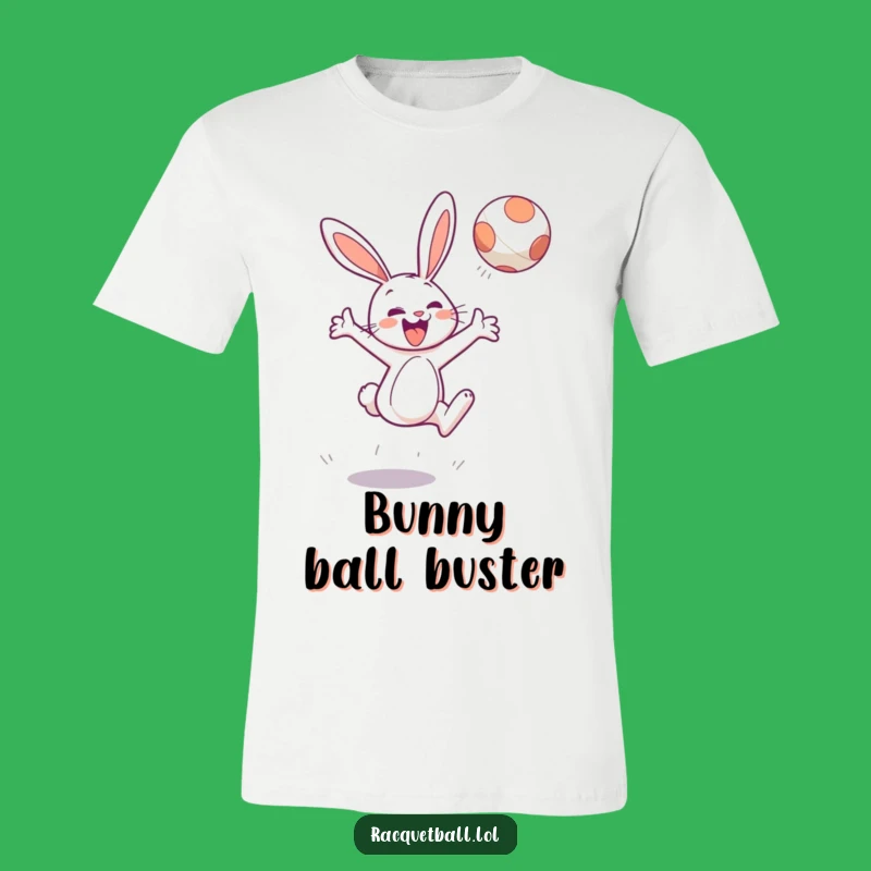 Funny Bunny Tennis T-Shirt: Cheerful Leaper's High-Flying Action for Fun Style Gift