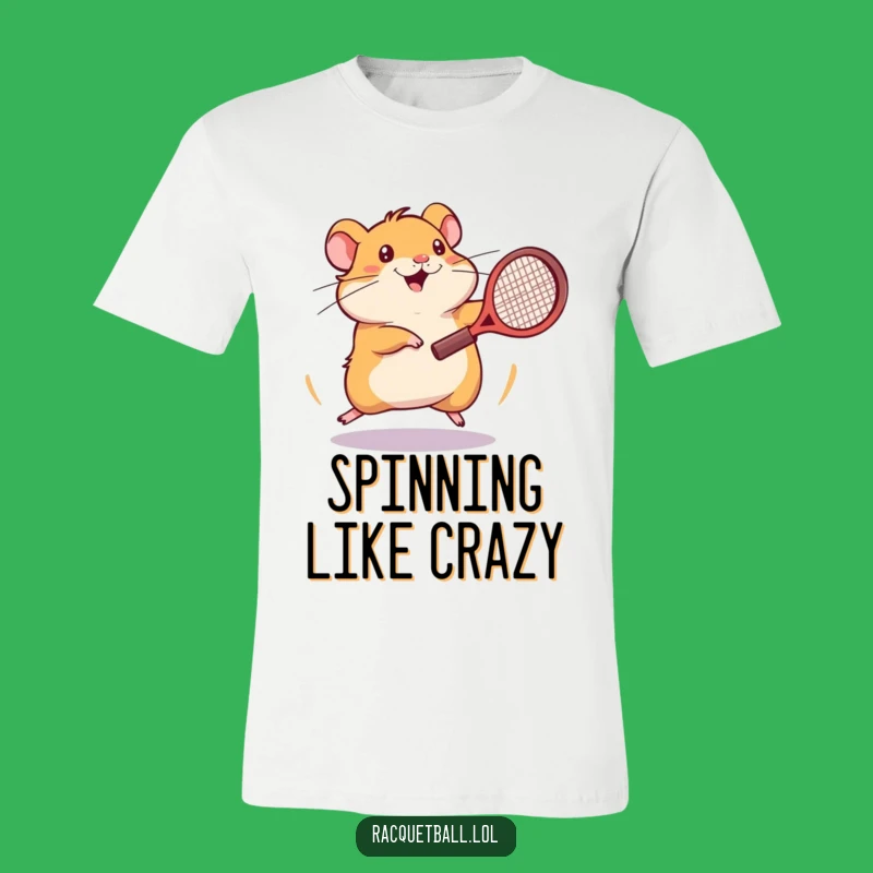 Funny Hamster Tennis T-Shirt: Frantic Hamster Plays Tennis, Great Funny Gift