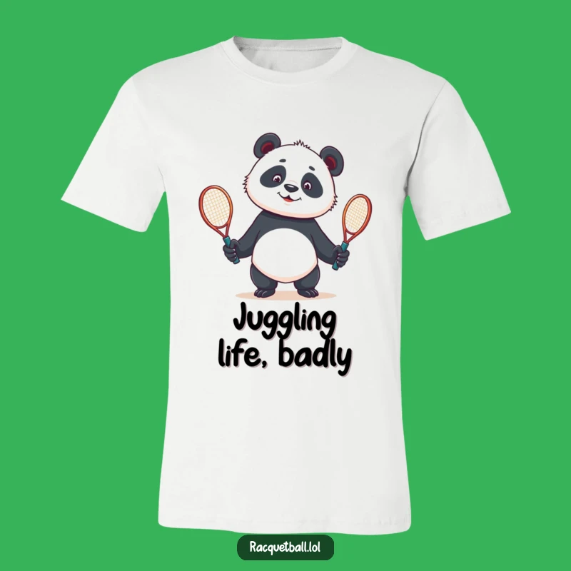 Funny Panda Tennis Shirt - Hilarious Juggling Racquets Tee, Perfect Gift