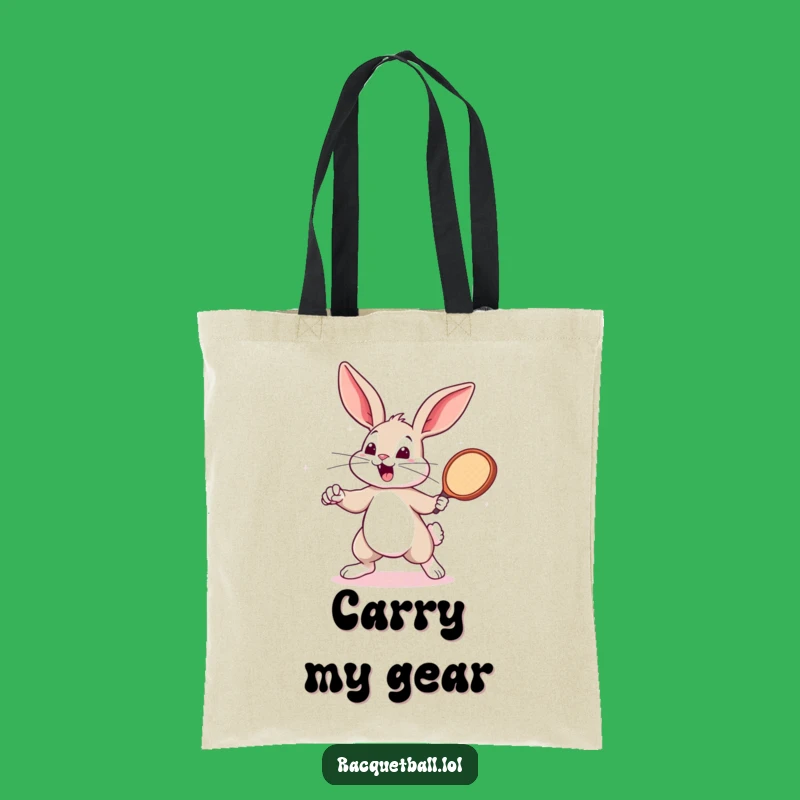 Funny Bunny Racquetball Tote Bag - Sporty Feline Carrier & Gift