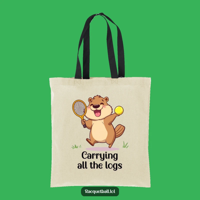 Funny Beaver Racquetball Tote Bag: Carry Your Laughs with This Sports Enthusiast Bag