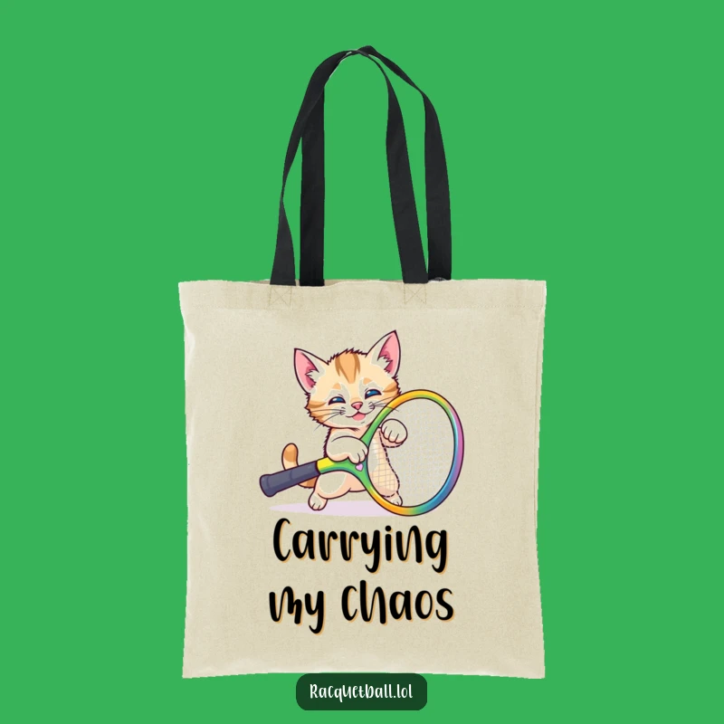 Funny Kitten Tennis Tote Bag: Whimsical & Humorous Carryall for Pet Lovers