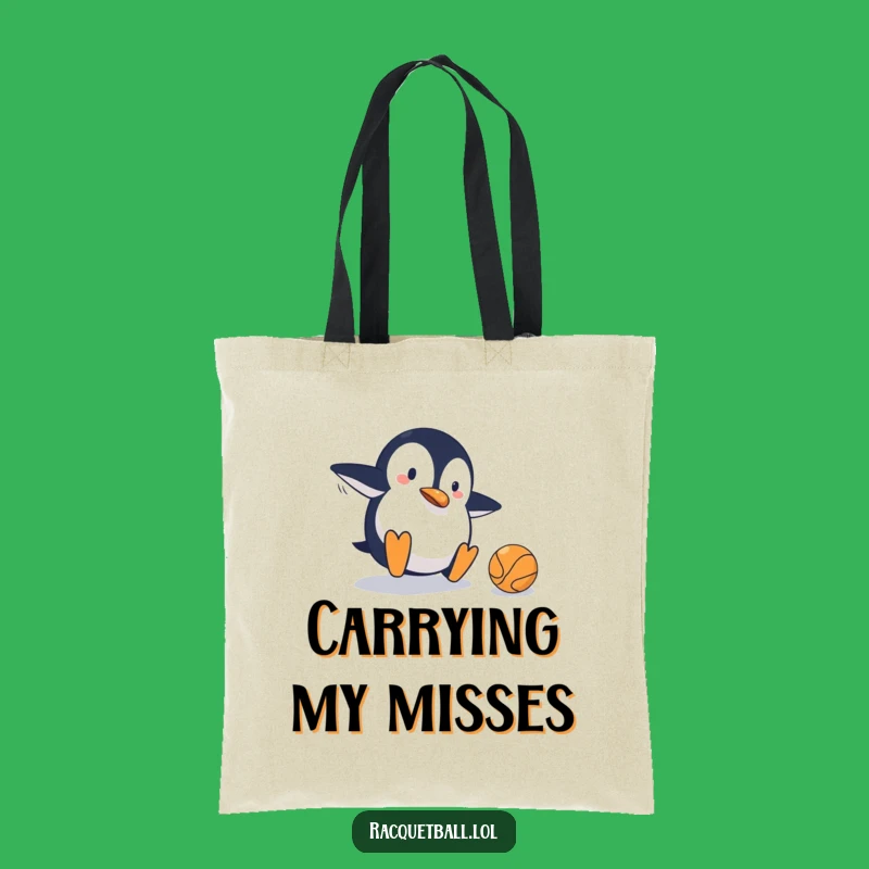 Funny Penguin Tennis Tote Bag: Carry Your Fumbles, Hilarious Sports Accessory