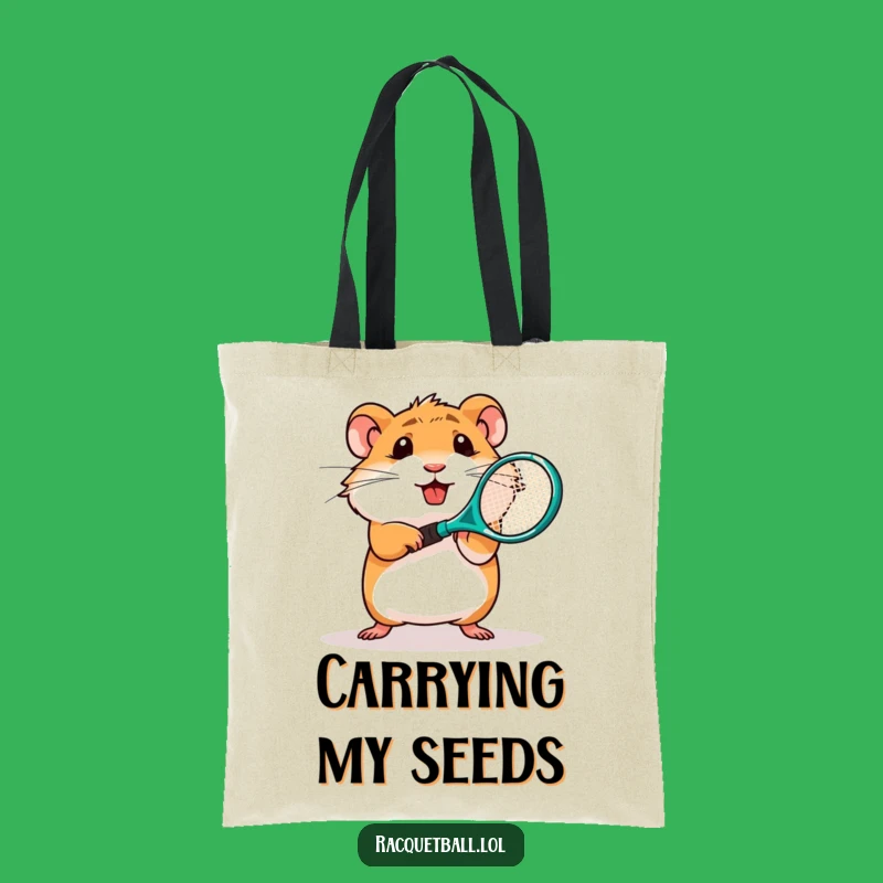 Funny Hamster Tennis Tote Bag: Carry Your Gear with a Determined Rodent's Spirit Gift