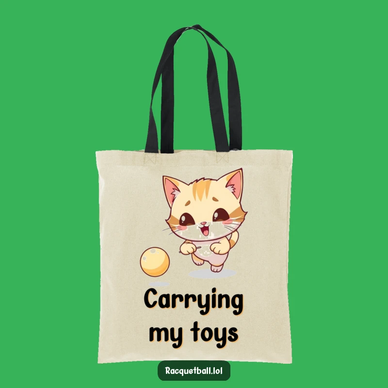 Funny Cat Tennis Tote Bag: Carry Your Essentials with a Giggling Feline's Spirit Gift