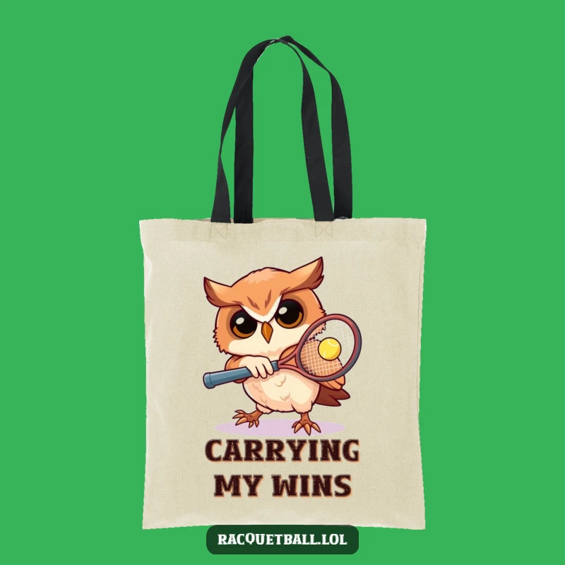Funny Owl Tennis Tote Bag: Carry Your Gear with Grit