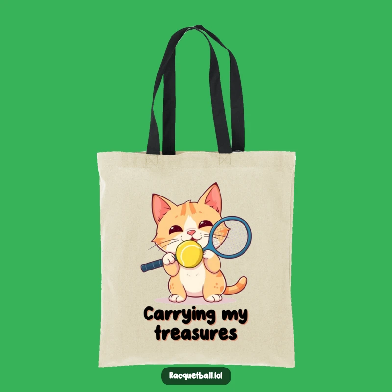 Funny Cat Racquetball Nose Tote Bag: Carry Your Focus Cheerfully!