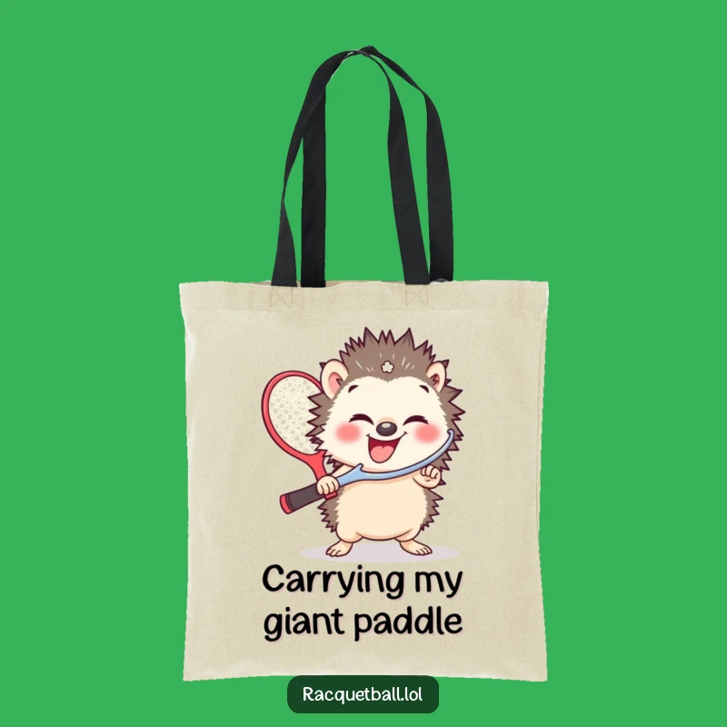 Funny Hedgehog Racquetball Tote Bag: Carry Your Essentials with Giggle Power