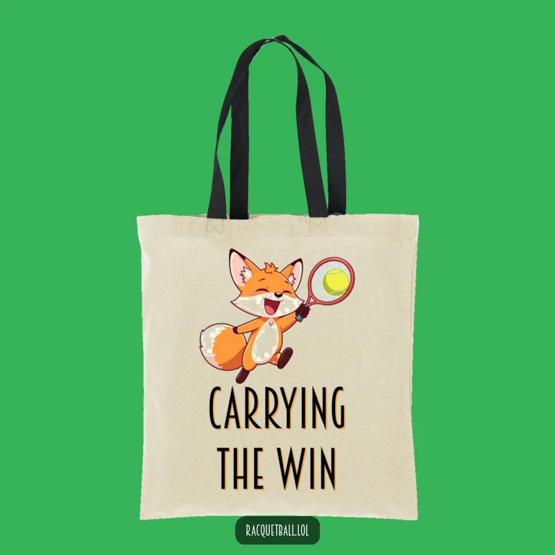 Funny Joyful Fox Racquetball Tote Bag: Carry Your Game with Humorous Flair