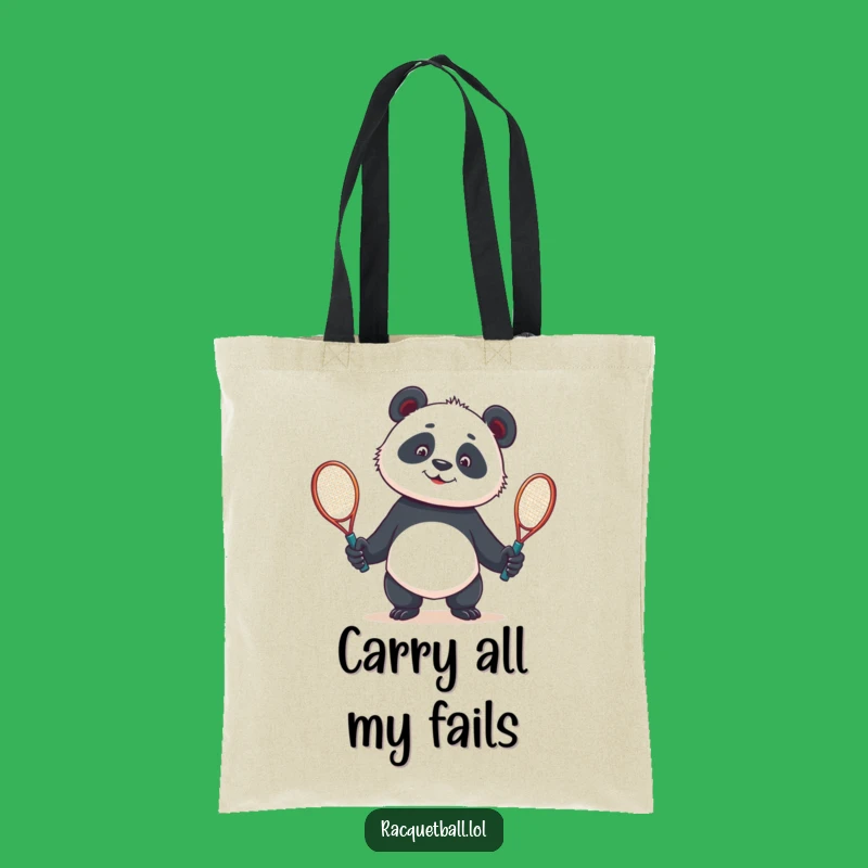 Funny Panda Tennis Tote Bag - Hilarious Juggling Racquets Carryall, Gift