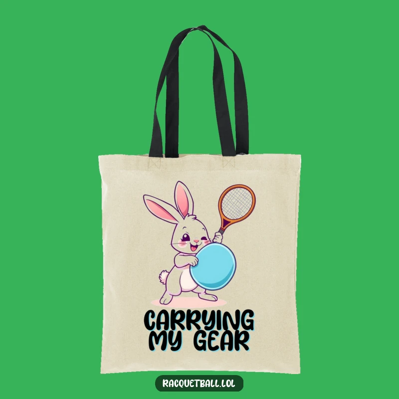 Funny Rabbit Tote Bag: Stylish Racquetball Rabbit Carry-All, Perfect Gift