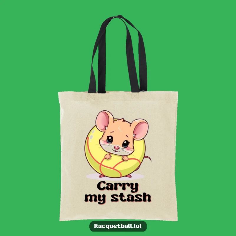 Funny Shy Mouse Racquetball Tote Bag - Timid Style & Gift